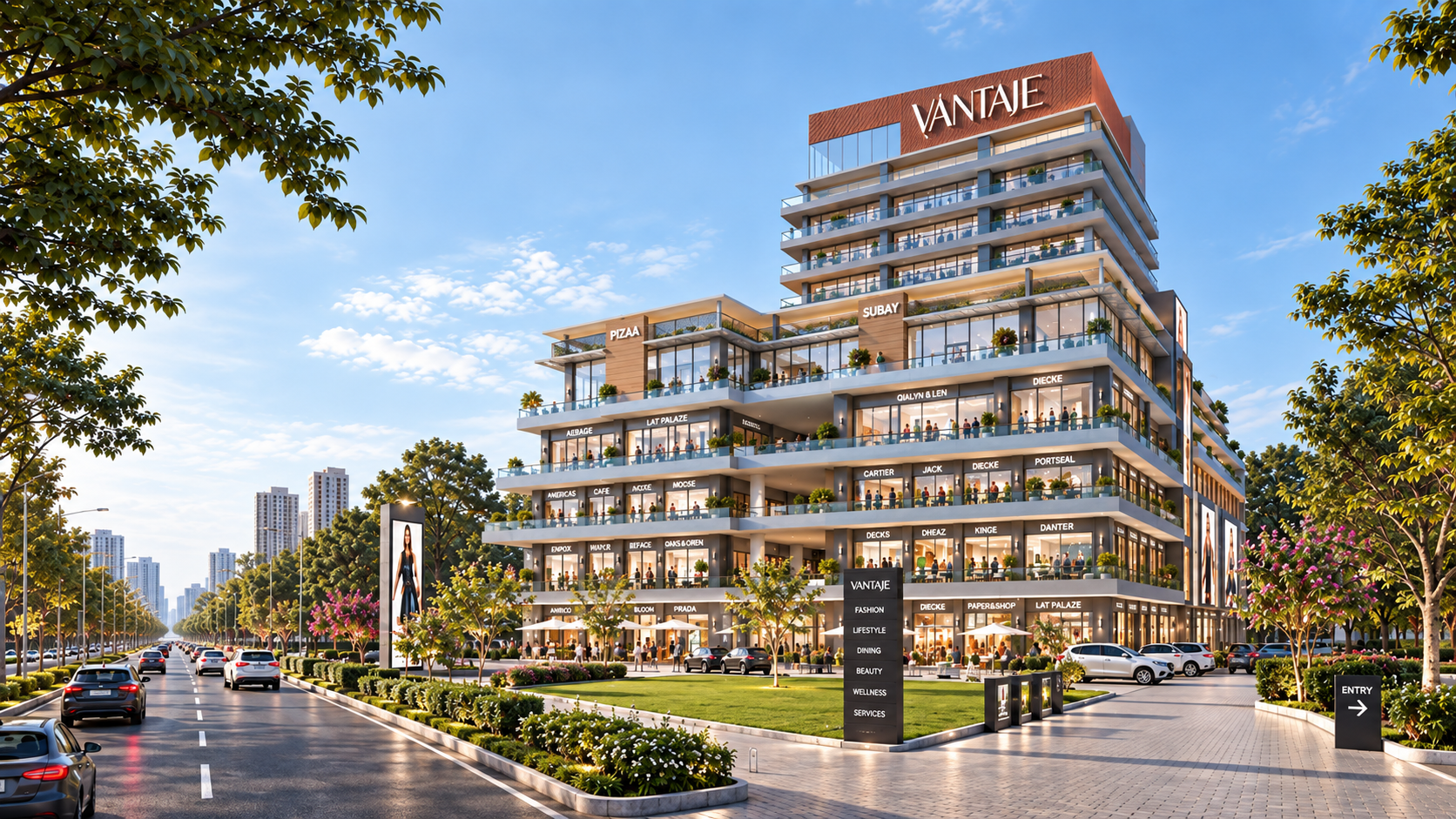 Vantaje — daytime façade